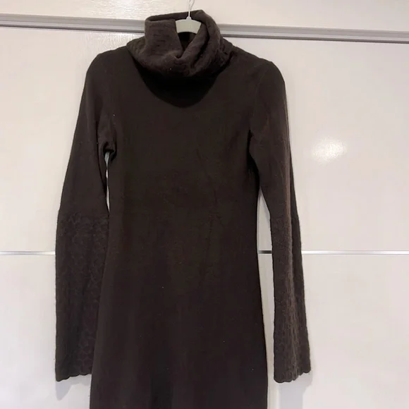 Aqua | Dresses | Brown Sweater Dress With A Turtleneck | Poshmark